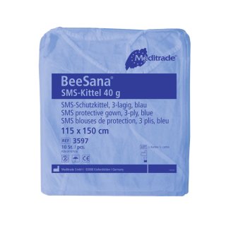 BeeSana&reg; SMS-Kittel 40 g, 115 x 150 cm, blau, 10 St&uuml;ck