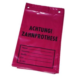 Zahnprothesen-Beutel, Rot, 50 St&uuml;ck