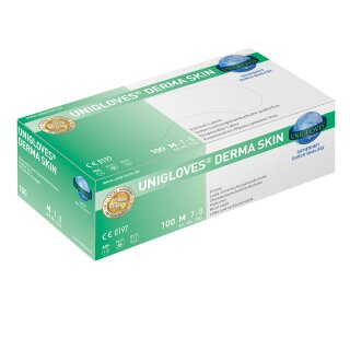 Derma Skin Latexhandschuhe, puderfrei, unsteril, 100 Stück Gr. S