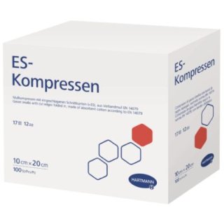 ES-Kompressen, unsteril, 8-fach, Maße 10,0 x 10,0 cm, 100 Stück