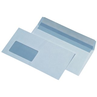 Briefhüllen / Briefumschläge DIN lang, Weiß, Selbstklebend ohne Fenster, 100 Stück