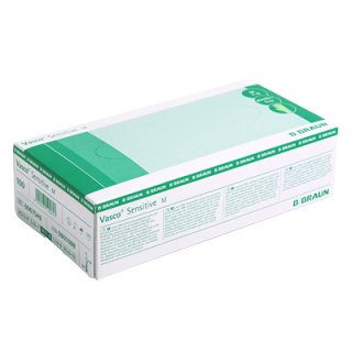 Vasco® Sensitive Latex-Einmalhandschuhe, puderfrei, unsteril Gr. L, 8 - 9, 100 Stück