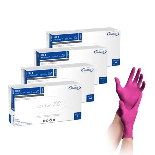 MaiMed® solution100 magenta (Nitrilhandschuh), Magenta, unsteril, puderfrei, 100 Stück Gr. M