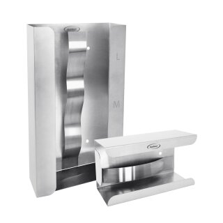 MaiMed® Wandhalter Edelstahl, mit Feder, 1-fache Befüllung, Maße (H x B x T): 135 x 246 x 106 mm